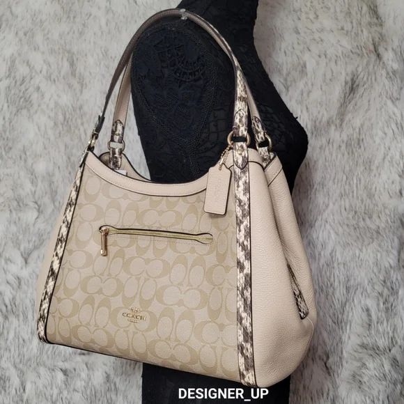 🦒 Coach 2 PCS SET Designer Shoulder Bag Purse Handbag Wallet  Signature - Picture 3 of 14